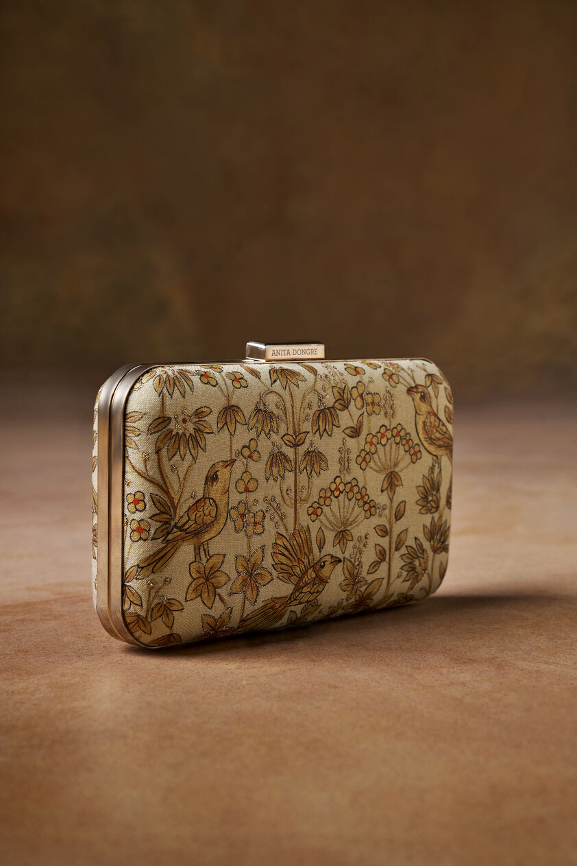 Pichhwai Clutch - Canary Gold, Gold, image 3
